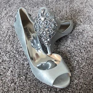 Badgley Mischka Silver Wedges